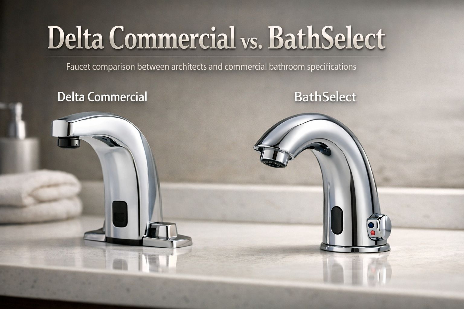 Delta Commercial vs BathSelect touchless faucet systems comparison